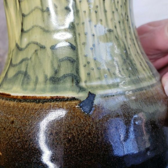 Unmarked Beautiful Glazed Clay Pottery Pitcher - Picture 8 of 8